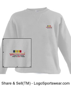 WarZoneWear.com Sweatshirt with Combat Action Ribbon Design Zoom